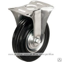 Неповоротное стальное колесо с черной резиной FC 100, г/п 70 кг, Ø 100 мм