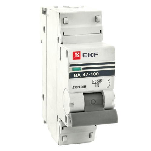 Автоматический выключатель ВА 47-100, 1P 100А (D) 10kA EKF PROxima