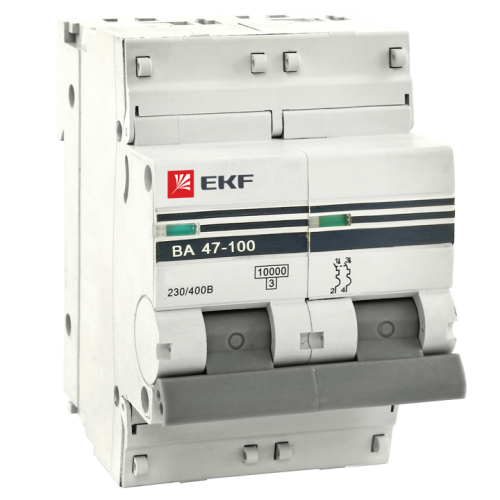 Автоматический выключатель ВА 47-100, 2P 50А (C) 10kA EKF PROxima