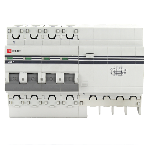 Дифференциальный автомат АД-4 63А/300мА (хар. C, AC, электронный)