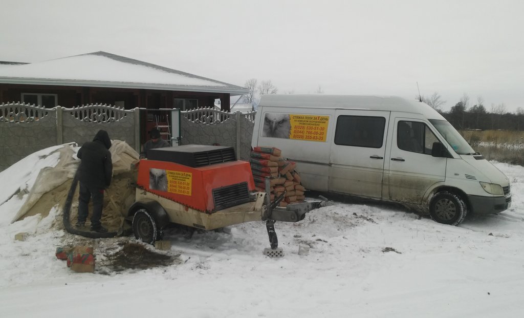 Полусухая стяжка пола за 1 день