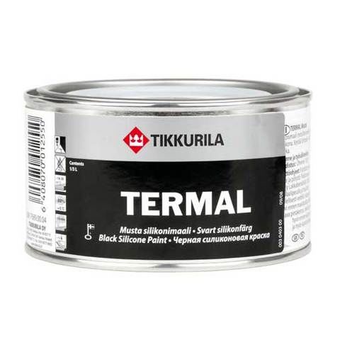 Краска силиконовая термостойкая Tikkurila TERMAL черная 0,33
