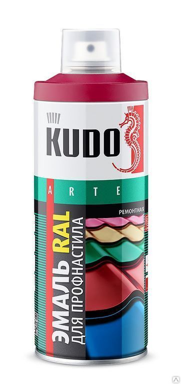 Аэрозольная краска KUDO д/профнастила RAL6005 зеленый мох 520мл