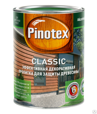 Антисептик Pinotex Classic 1л бесцветный