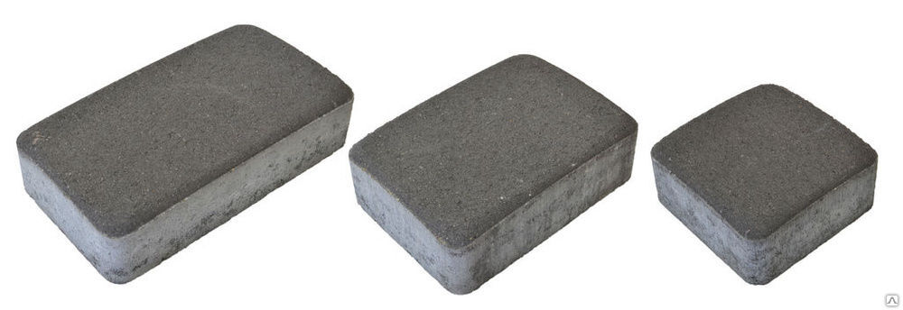 Тротуарная плитка Комплект Шале на сером цементе цвет чёрный