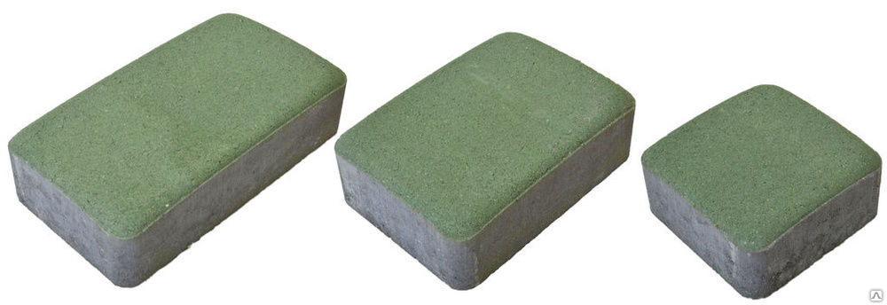 Тротуарная плитка Комплект Шале на сером цементе цвет зелёный
