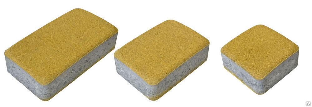 Тротуарная плитка Комплект Шале на белом цементе цвет жёлтый