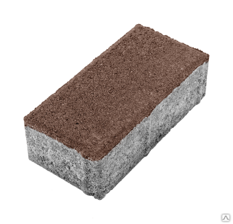 Тротуарная плитка Кирпич 200х100х60 на сером цементе цвет коричневый