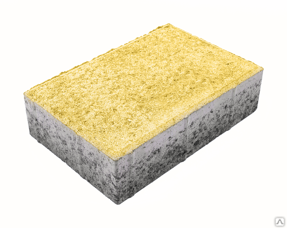Тротуарная плитка Кирпич 300х200х80 на белом цементе цвет песчаник