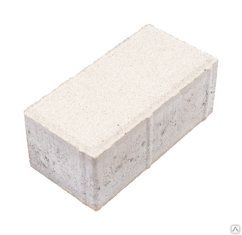 Тротуарная плитка Кирпич 200х100х80 на белом цементе цвет белый