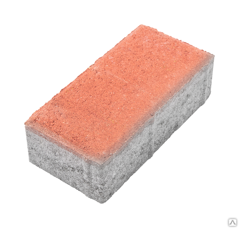 Тротуарная плитка Прямоугольник без фаски 200х100х60 на белом цементе цвет оранжевый