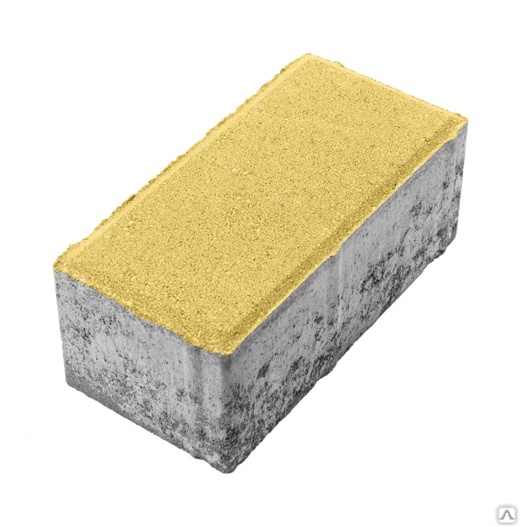 Тротуарная плитка Кирпичик 200х100х80 на белом цементе цвет песчаник