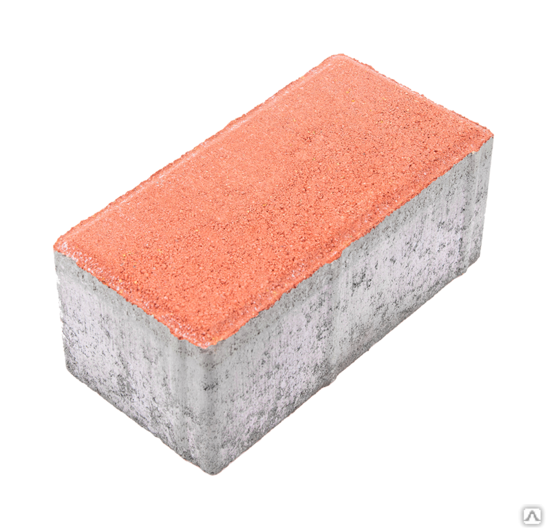 Тротуарная плитка Кирпич 200х100х80 на белом цементе цвет оранжевый
