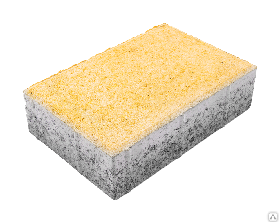 Тротуарная плитка Кирпичик 300х200х80 на белом цементе цвет жёлтый