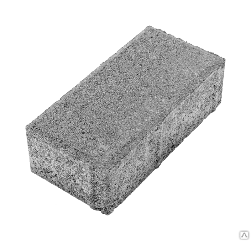 Тротуарная плитка Прямоугольник без фаски 200х100х60 на сером цементе цвет серый