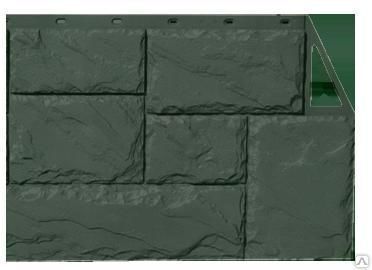 Фасадная панель Камень Крупный Серо-Зеленый
