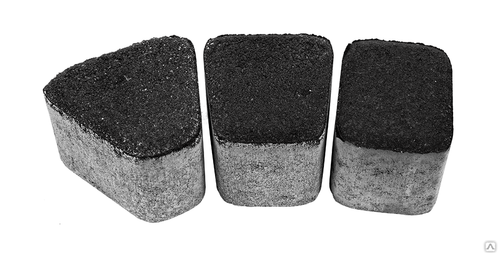Тротуарная плитка Комплект Готика на сером цементе цвет чёрный