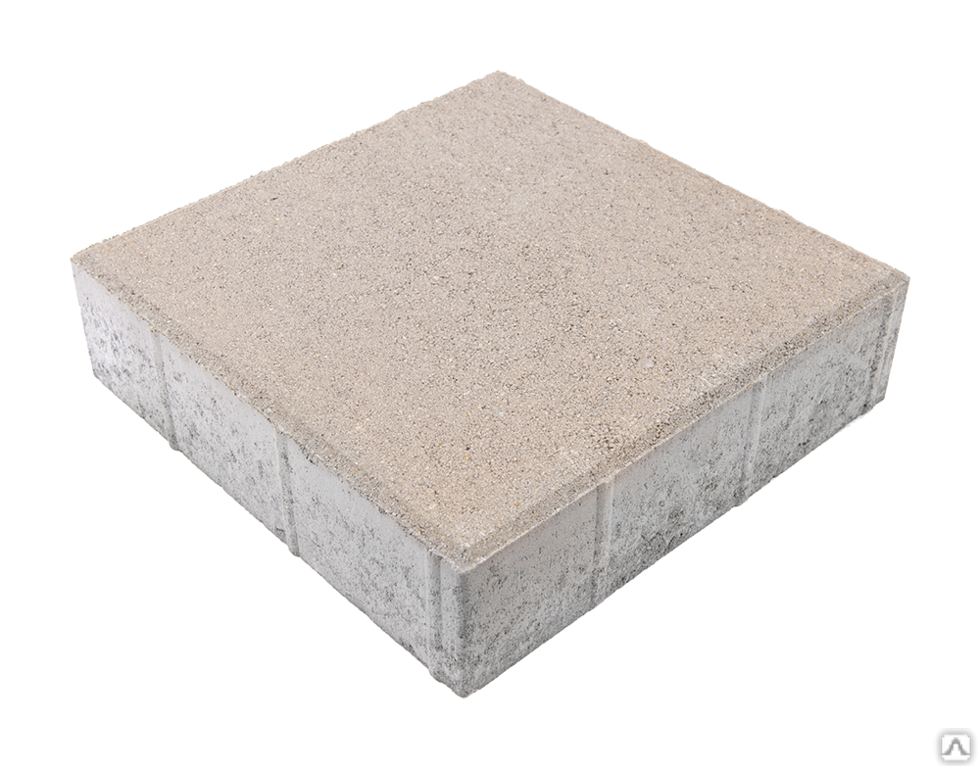 Тротуарная плитка Квадрат 300х300х80 на сером цементе цвет серый
