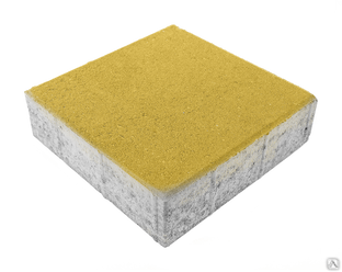 Тротуарная плитка Квадрат 300х300х80 на сером цементе цвет жёлтый 