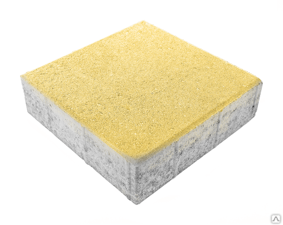 Тротуарная плитка Квадрат 300х300х80 на белом цементе цвет песчаник