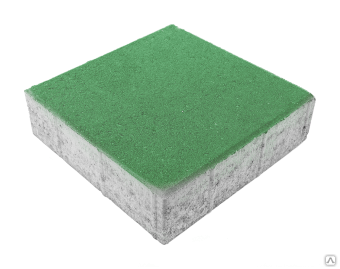 Тротуарная плитка Квадрат 300х300х80 на сером цементе цвет зелёный