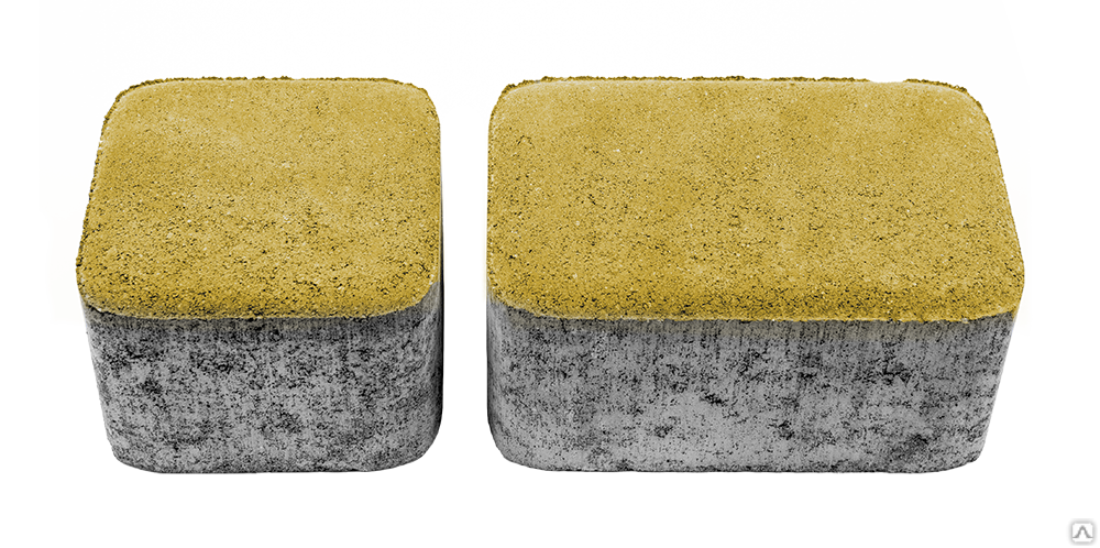 Тротуарная плитка Комплект Классико на сером цементе цвет жёлтый