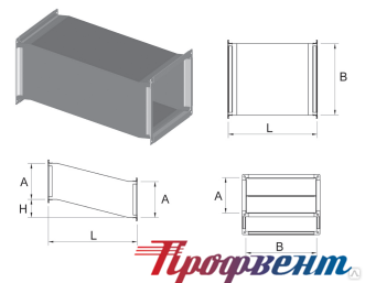 Утка вентиляционная прямоугольная купить в Перми с доставкой