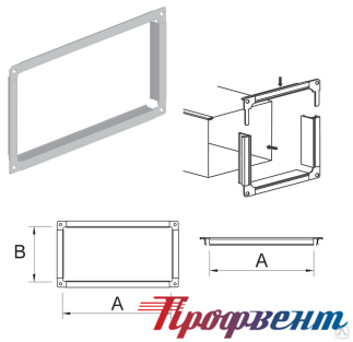 Вентиляционный фланец прямоугольный 30х40 мм купить в Перми с доставкой
