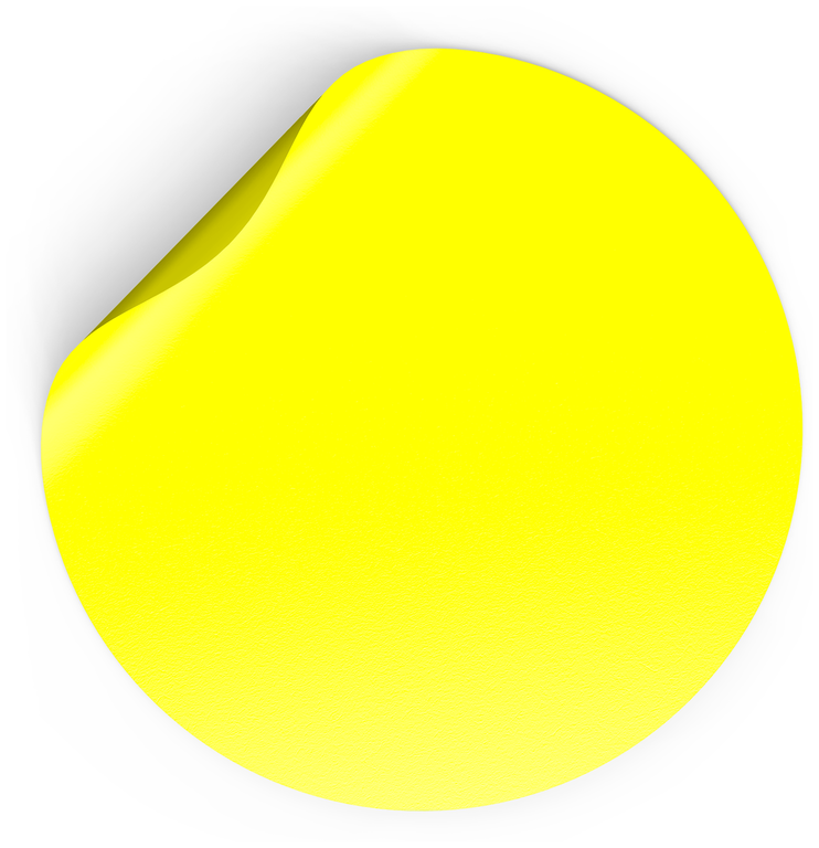 Желтый круг, знак «Осторожно» (контрастная маркировка) D150 мм