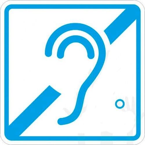 Тактильная пиктограмма G03 "Доступность для инвалидов по слуху" 200х200 мм