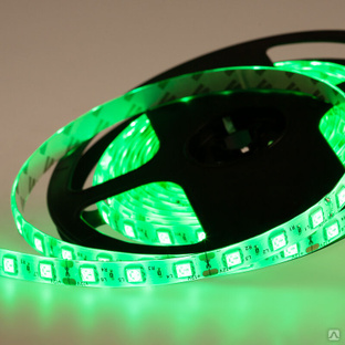 LED лента силикон,10 мм, IP65, SMD 5050, 60 LED/m, 12 V, цвет свечения зеленый "Lamper" #1