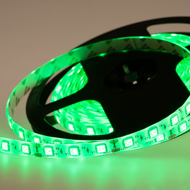 LED лента силикон,10 мм, IP65, SMD 5050, 60 LED/m, 12 V, цвет свечения зеленый "Lamper"