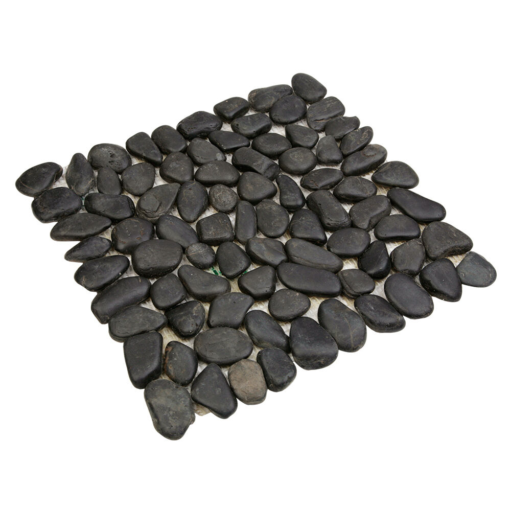 Каменная мозаика MS00-3HP ГАЛЬКА чёрная матовая Sekitein 3