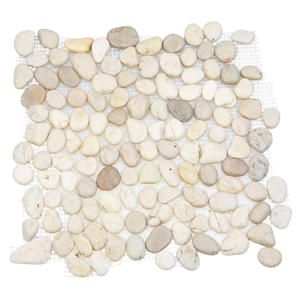 Каменная мозаика MS8001 ГАЛЬКА белая Sekitein