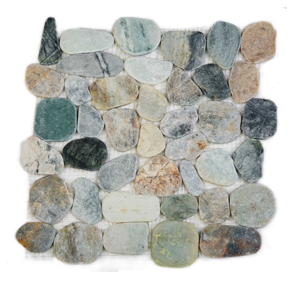 Каменная мозаика MS-WB1 МРАМОР бел/зел/серый круглый Sekitein
