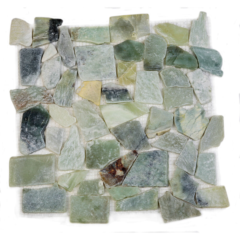Каменная мозаика MS-WB2 МРАМОР зелёно-белый квадратный Sekitein