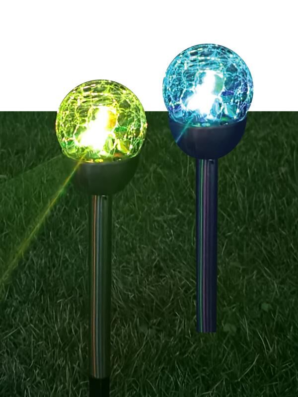 Светильник светодиодный SMD мультиколор садовый в форме шара из битого стекла аккум. AA NI-MH 200мА.ч (уп.2шт) КОСМОС KO