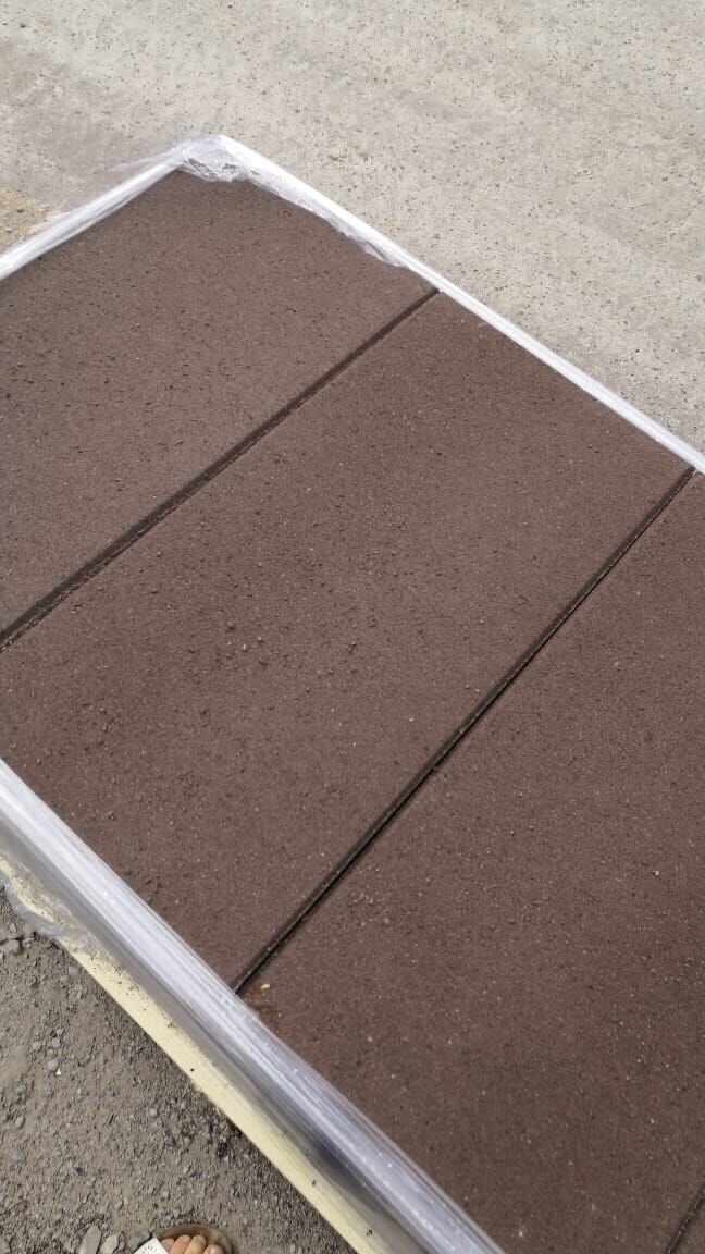 Тротуарный камень Плита 5-П-8 600х300х80 коричневый