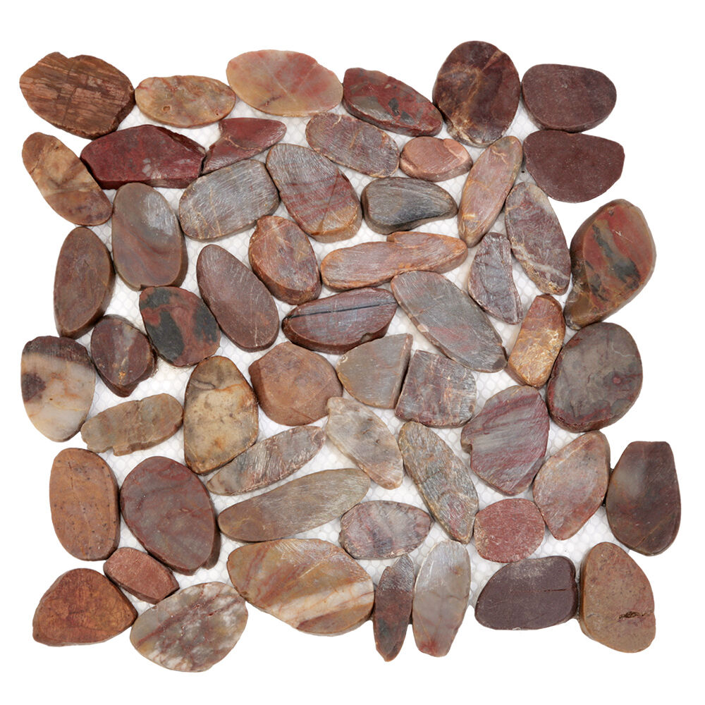 Каменная мозаика MS00-2 BCP ГАЛЬКА овал красно-коричневая матовая Sekitein