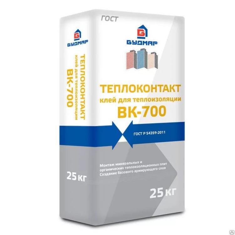 Клей для утеплителя ВК-700 Теплоконтакт в мешках по 25 кг
