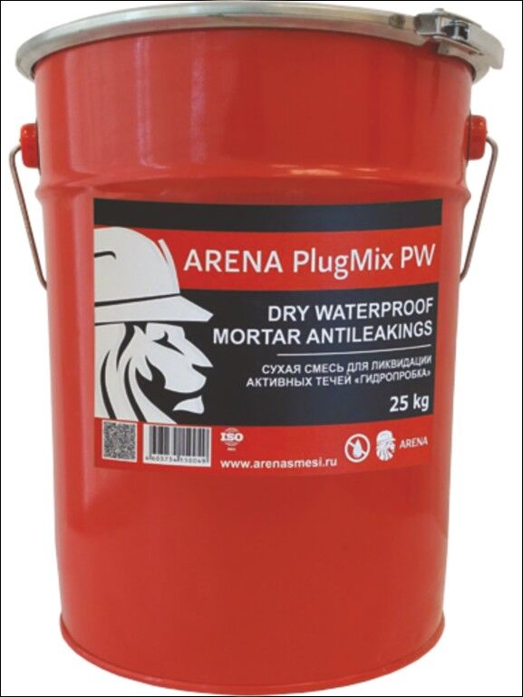 Гидропломба для ликвидации активных течей ARENA PlugMix PW, Ведро 25 кг /