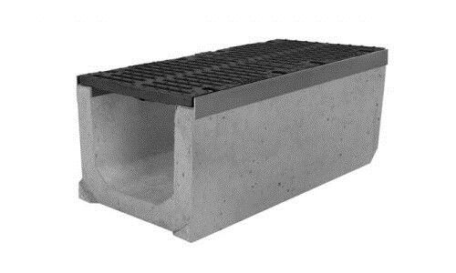 Лоток водоотводный бетон DRENLINE Super DN100 кл Е600 1000х165х165 мм 45 кг