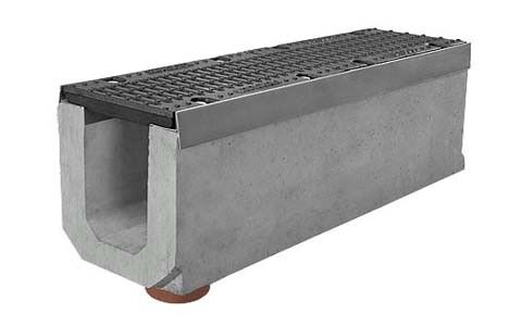 Лоток водоотводный бетон DRENLINE Super DN100 кл. Е600 1000х165х165 мм 43 кг