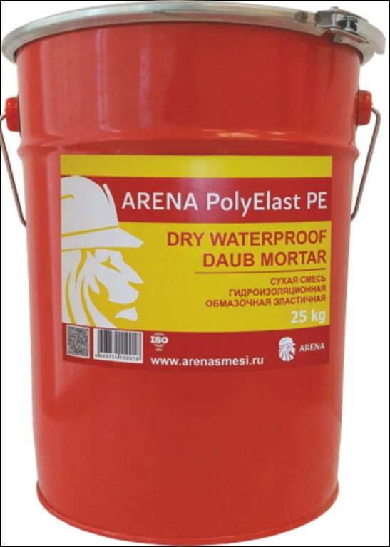 Обмазочная гидроизоляция (эластичная) ARENA PolyElast PE, Ведро 25 кг