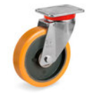 Колесо большегрузное Tellure Rota 645006 поворотное, диаметр 200 мм, грузоподъемность 900кг, полиуретан TR / чугун