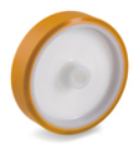 Колесо большегрузное Tellure Rota 661106 под ось, диаметр 200мм, грузоподъемность 600кг, полиуретан TR, полиамид 6
