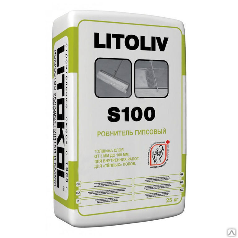 Ровнитель для пола LITOLIV S100 серый, мешок 25 кг