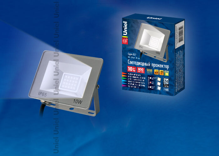 Прожекторы светодиодные ULF-F15-10W/DW IP65 185-240В SILVER Uniel