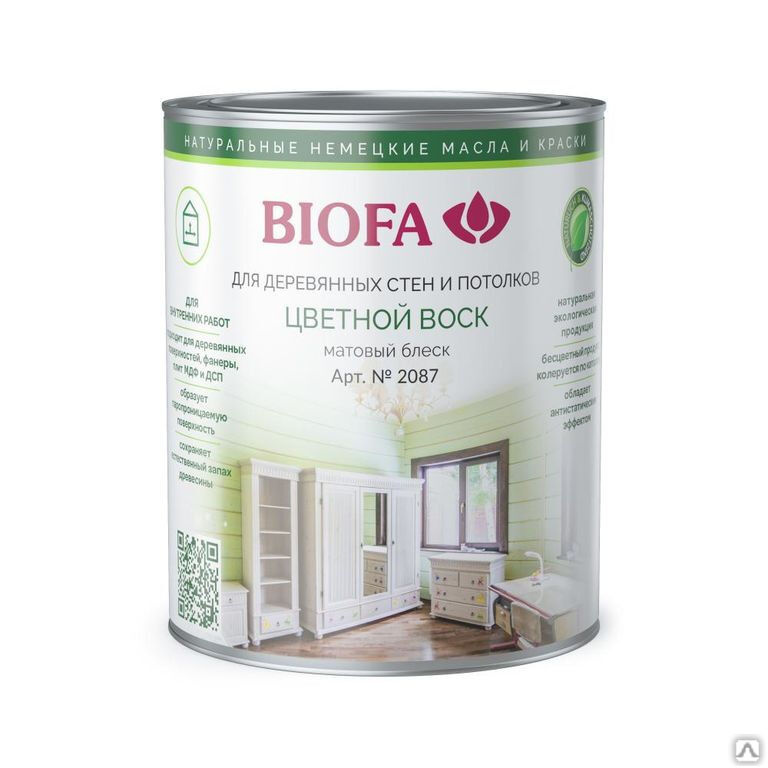 Купить Воск для дерева цветной Biofa (Биофа) арт.2087 1 л в Перми оптом ...