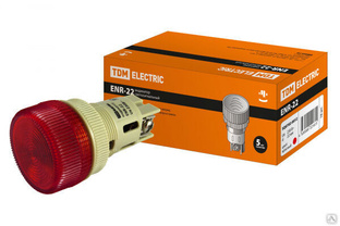 Лампа индикаторная TDM ENR-22 красный 220В (10) 